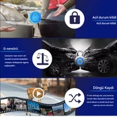 K17 4K UHD WiFi GPS Araç İçi Kamera 128GB Dahil IR Gece Görüş, Çift Lens (Ön-Arka-İç) Dashcam Kayıt - 5