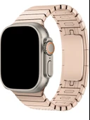 Apple Watch Uyumlu Gold Paslanmaz Çelik Bilezik Akıllı Saat Kordonu 45-49mm Series 7, 8, 9, 10, SE, Ultra - 1