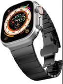 Apple Watch Uyumlu Siyah Paslanmaz Çelik Bilezik Akıllı Saat Kordonu 45-49mm Series 7, 8, 9, 10, SE, Ultra - 1