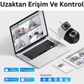6MP Dual Lens Akıllı WiFi Güvenlik Kamerası Gece Görüşü Hareketli PTZ İnsan Takibi Sesli Alarm 3012 - 6