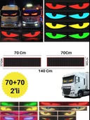 70+70cm 2'li Şeytan Led Gözler Animasyonlu Araba,kamyon,otobüs Kumandalı Esnek Ön Arka Cam Rgb Ekran - 8