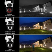 6MP Dual Lens Akıllı WiFi Güvenlik Kamerası Gece Görüşü Hareketli PTZ İnsan Takibi Sesli Alarm 3012 - 7