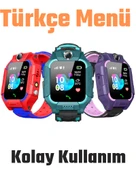 Watch Kameralı GPS Takipli Akıllı Çocuk Saati SIM Kartlı Ortam Dinleme iPhone Huawei Android iOS 8 9 Mor - 2