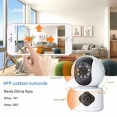 MPI AOİ Akıllı Kamera WiFi 6MP 2 Kameralı IP Güvenlik Kamerası Hareketli Bebek Odası Dış İç Kullanım - 3