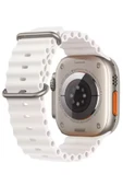 Ocean Loop Beyaz Silikon Kordon 42,44,45,49mm Watch Uyumlu 7,8,9,10,ultra Akıllı Saat Kordonu - 4