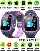 Watch Kameralı GPS Takipli Akıllı Çocuk Saati SIM Kartlı Ortam Dinleme iPhone Huawei Android iOS 8 9 Mor - 1
