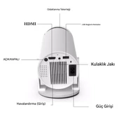 HY300Pro Akıllı Projeksiyon Cihazı Android 11 Taşınabilir 1080P Ev Sineması WiFi Bluetooth Destekli - 9