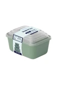 Flora 3’lü Erzak Gıda Saklama Kabı, Buzdolabı Düzenleyici Organizer 3’lü Set (600ml,1100ml,1800ml) - 12
