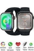 Watch Hk 9 Mini 41mm Mat Siyah Spor Akıllı Saat Amoled Ekran Sesli Görüşmeli Huawei Iphone Uyumlu 8 - 3