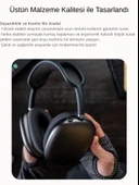 Airpods Max Fileli Kulak Üstü Bluetooth Kulaklık Ve Kılıf Pop-Up Aktif Gürültü Engelleme-Şeffaf Modu iPhone Uyumlu ( Uzay Gri ) - 6