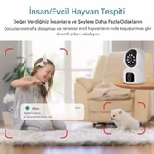 MPI AOİ Akıllı Kamera WiFi 6MP 2 Kameralı IP Güvenlik Kamerası Hareketli Bebek Odası Dış İç Kullanım - 2