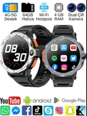 Watch PG 4G LTE Yuvarlak Akıllı Saat 64GB SIM Kartlı Kameralı WiFi Çocuk Ve Yetişkin Huawei iPhone Uyumlu 8 9 10 - 10