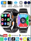 Watch PG Ultra Gümüş 4G LTE 16GB Sim Kartlı Kameralı Akıllı Saat Wi-Fi Çocuk Huawei İphone Uyumlu 8,9,10 - 1