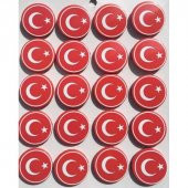 Kırmızı Ay Yıldız Türk Bayrağı Yaka Rozeti 20 Adet - 1