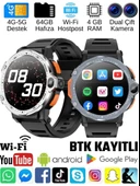 Watch PG 4G LTE Yuvarlak Akıllı Saat 64GB SIM Kartlı Kameralı WiFi Çocuk Ve Yetişkin Huawei iPhone Uyumlu 8 9 10 - 1