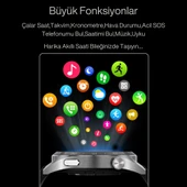 Watch GT3 PRO Gümüş Erkek Akıllı Saat - Sesli Görüşme, NFC,GPS, Android & iPhone & Huawei Uyumlu 8,9 - 4
