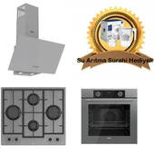 Ferre Fryart Gri Cam Ankastre Set D088- LN388 Döküm Izgara Önden Düğmeli Ocak - Xe63cpr FryArt thumbnail 1
