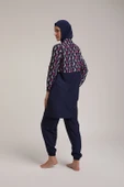 Chelly Kadın Dijital Desenli Fermuarlı Tam Kapalı Tesettür Mayo T 5440 - 10