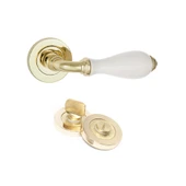 Dooraks Rozetli Porselen Kapı Kolu Sarı Wc - 1