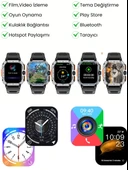 Watch PG Ultra Siyah 4G LTE 16GB Sim Kartlı Kameralı Akıllı Saat Wi-Fi Çocuk Huawei İphone Uyumlu 8-9-10 - 9