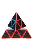 Üçgen Zeka Küpü, QY SpeedCube, Pyraminx Profesyonel QY Ming S2 3x3 Karbon Fiber Küp - 4