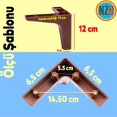 Mobilya Tv Ünitesi Koltuk Kanepe Destek Ayağı 12 Cm 6'lı Set Ahşap Desenli Baza Ayakları thumbnail 2