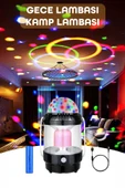 Şarjlı RGB Projeksiyon Gökyüzü Gece Lambası Kamp Feneri Işıldak Powerbank Özellikli Pilli M001 - 1