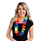Hawaii Çiçekli Boyun Kolyesi - Renkli Tropikal Parti Leisi - 2
