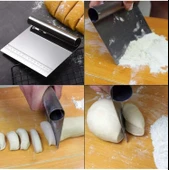 Ölçülü Paslanmaz Lüks Çelik Hamur Kesme Aparatı Çelik Kesici Kazıyıcı Pasta Kek Spatula 15 Cm - 2