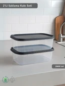 Dikdörtgen 2'Li Saklama Kabı Bpa Free Derin Dondurucu için Uygun Beslenme Kabı 2900 ml - 2