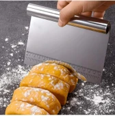 Ölçülü Paslanmaz Lüks Çelik Hamur Kesme Aparatı Çelik Kesici Kazıyıcı Pasta Kek Spatula 15 Cm - 1