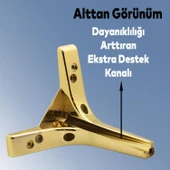 Mobilya Kanepe Sehpa TV Ünitesi Koltuk Ayağı 17 cm Gold Altın Baza Ayak 4 Adet thumbnail 2