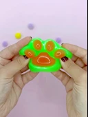 Sevimli Küçük Squishy Kedi Pati Sıkma 7 cm Pati Sukuşi - Yeşil thumbnail 3