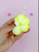 Sevimli Küçük Squishy Kedi Pati Sıkma 7 cm Tüylü Pati Sukuşi - Sarı - 2