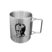 Katlanabilir Saplı Çelik Kupa Bardak - Orcamp - 180 ml - Atatürk (OUT-1800) thumbnail 2