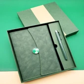 Çizgili Defter Ve Metal Kalem Seti - 3