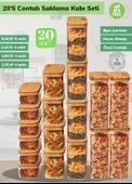 20’li Erzak Saklama Kabı Seti BPA Free Bakliyat Kutusu Hava Almaz - 1