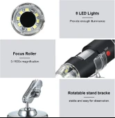 1600x Zoom 2mp Usb Dijital Mikroskop 8 Ledli Kamera - 6