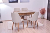Nehir Milano MDF Lak Panel Açılır Mutfak Masa Takımı 75x130cm - 6