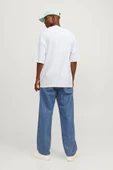 JACK JONES Erkek BEYAZ Yuvarlak Yaka Tişört 12259975 - 3