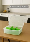 6 Bölmeli Çay Kutusu Şeffaf Çay Kabı Plastik Poşet Çay Kutusu BPA Free - 2