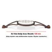 Eskitme Antik Metal (128 mm-12.8 cm) (4 ADET) Mobilya Mutfak Çekmece Dolap Kulpu Kulbu Kulpları thumbnail 3
