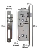 OVAL 40mm Gömme Sessiz İç Kapı WC Banyo Kilidi (WC)(23mmx40mm) ODA Kilidi(18mmx45mm) - 3