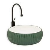 LENA TEZGAH ÜSTÜ ÇANAK LAVABO E-4161Y YEŞİL-BEYAZ - 1