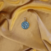 Mistik Zarafet Bronz Çini Taşlı Çelik Zincir Kolye thumbnail 4