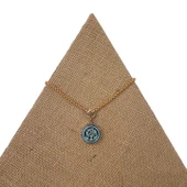 Mistik Zarafet Bronz Çini Taşlı Çelik Zincir Kolye thumbnail 3