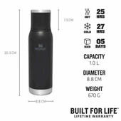 Stanley Adventure To-Go 1 lt Çelik Termos Siyah thumbnail 2