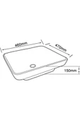 LENA TEZGAH ÜSTÜ ÇANAK LAVABO E-4416 BEYAZ - 4