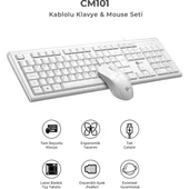 Lecoo Cm101 Beyaz Kablolu Klavye & Mouse Set - 4