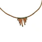 Düşen Damlalar Turuncu Kadın Boncuk Kolye thumbnail 2